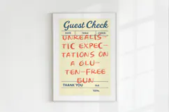 Funny Guest Check PNG Vintage Diner Style, Sublimation PNG. Product Image 3