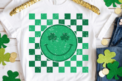 Retro St Patricks Day png | Shamrock Checkerboard Product Image 2