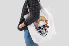 Ethereal Floral Skulls Watercolor Illustrations Product Image 4