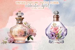 Vintage Perfume Bottles Floral Sublimation Clipart Product Image 9
