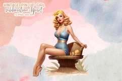 Vintage Pin-Up Girl Sublimation Clipart Product Image 9