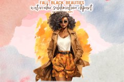 Watercolor Fall Black Beauties Sublimation Clipart Product Image 9