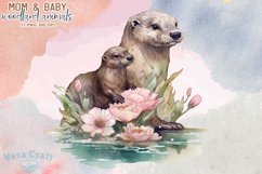 Mom&amp;Baby Woodland Animals Watercolor Clipart - 11 Variations Product Image 10