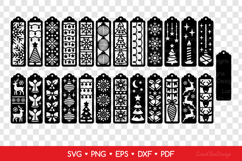 24 Christmas Bookmarks SVG Bundle, Christmas Laser Cut Product Image 2