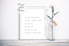 8x10 Vintage Frame Mockup, Styled Real Frame Mock Up,PSD PNG Product Image 3