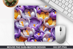 3D Flowers Mouse Pad Sublimation, Flowers Mouse Pad PNG Product Image 1