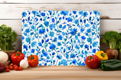 Watercolor Blue Floral Cutting Board | Cutting Board png Product Image 4