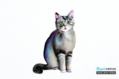 Watercolor Cat Lover PNG Clipart Product Image 1