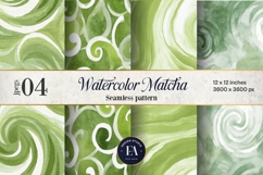 Watercolor Matcha Pattern, Green Wash Texture Product Image 1