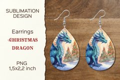 Christmas Dragon | Earring Teardrop | Sublimation Design Product Image 1