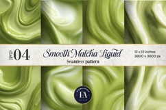 Matcha Liquid Marble, Green Abstract Swirl Digital Paper Product Image 1