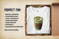 Cinnamon Matcha Latte Clipart Bundle 4 PNG Product Image 2