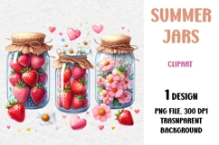 Summer Clipart, Bottles and Jars, PNG Product Image 1