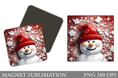 Snowman Keychain Sublimation. Cute Snowman Keychain Product Image 1