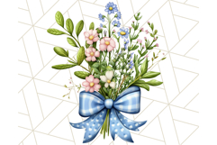 Blue Cottagecore Kitchen Clipart, Vintage Country Floral Png Product Image 5