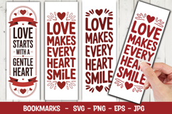 Love Smile Bookmark svg png Product Image 1