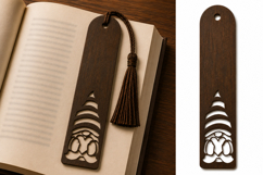Abstract Heart Wave Wooden Bookmark with Tassel Product Image 1