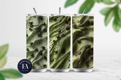 Matcha Ice Cream Pattern, Matcha Dessert Digital Paper Product Image 2