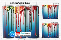 Christmas Paint Dripping 20/30oz Tumbler, BONUS 25 Tumbler Product Image 1