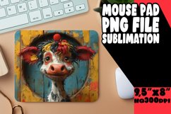 Mouse Pad Adorable Cow Design PNG Product Image 1