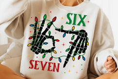 Six Seven 6 7 67 Meme Christmas Xmas PNG, Funny Skeleton PNG Product Image 2