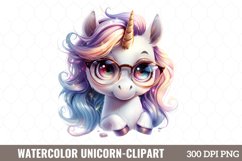 Watercolor Unicorn Clipart, Watercolor Clipart Product Image 1