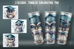 Graduation Tumbler Wrap Sublimation Designs | Owl Graduation Product Image 1