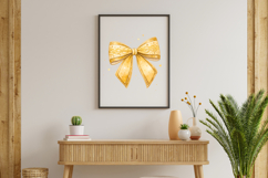 Vintage Gold Glitter Coquette Bow Clipart Product Image 8