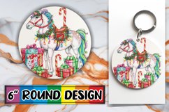 Holiday Round Design Sublimation - Watercolor Product Image 1