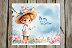Be my Valentine | 4 boy Skinny Tumbler Sublimation Designs Product Image 5