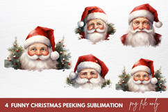Funny Christmas Peeking Sublimation Product Image 1
