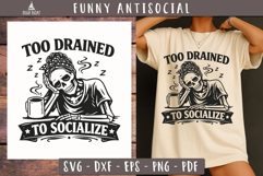 Antisocial Skull Bundle SVG PNG Sarcastic designs Product Image 4