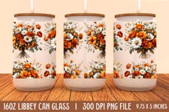 Floral Spring flowers Can Glass Wrap, 16oz Libbey Glass Can Product Image 1