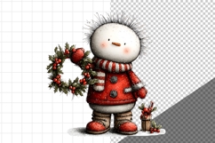 Watercolor Snowman Clipart, Whimsical, Product Image 2