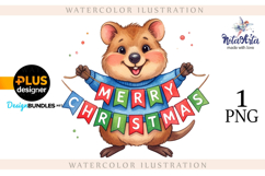 Christmas Quokka: Watercolor Holiday Magic Product Image 1