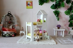 Miniature bunk bed digital file 1:12 dollhouse furniture Product Image 9