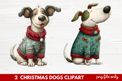 2 Christmas Dogs Clipart | Cute Holiday Puppy PNG Illustrati Product Image 1