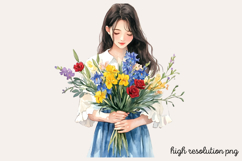 Watercolor Spring Garden Clipart Bundle PNG Product Image 11