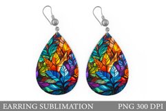 Tropical Leaves Earring. Stained Glass Leaves Earring Product Image 1