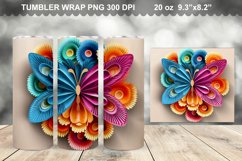 Colorful 3D Rainbow Butterfly Tumbler Design Product Image 1