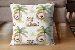 Watercolor Safari Animals Clipart and Patterns Product Image 9