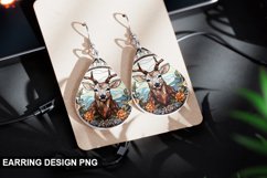 Stained Glass Deer flowers Earring Design Product Image 1