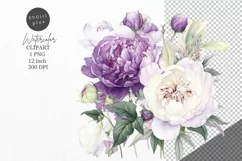 Peony bouquet clipart, Flowers clipart, Peony Product Image 1