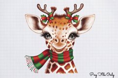 Christmas Giraffes Clipart PNG Product Image 1
