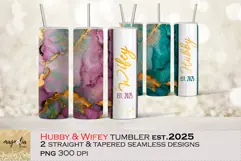 Hubby and Wifey Wedding Est.2025 Tumbler Sublimation Product Image 1