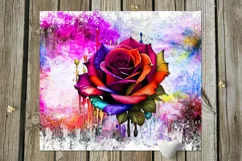 Rainbow rose | 9 Skinny tumbler flowers Sublimation designs Product Image 9