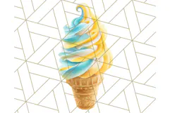 Sky Blue and Sunshine Yellow Summer Clipart PNG, Tropical Product Image 5