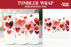 Valentines Tumbler Sublimation, Hearts Tumbler Wrap Bundle Product Image 11