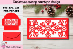 Christmas Snowflakes Money Envelope svg, Papercut Gift Card Product Image 1
