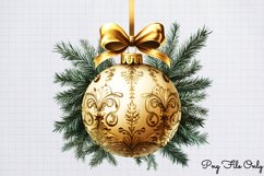 Golden Christmas Decor Clipart Bundle PNG Product Image 12